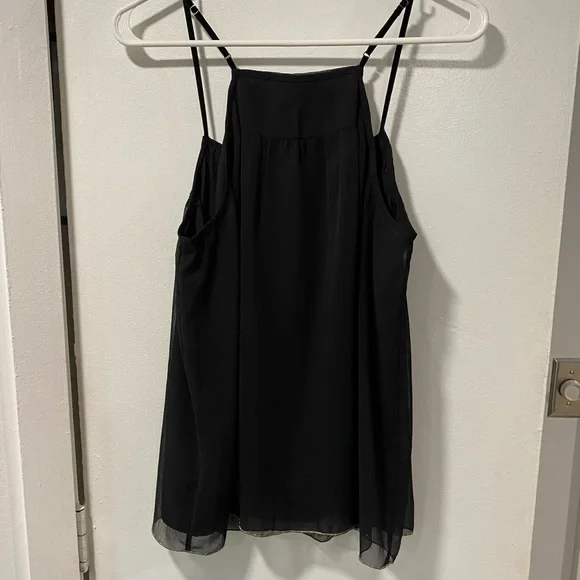 Lucky Brand smocked cami NWT black beaded tank top velvet straps Size Small - Picture 7 of 10